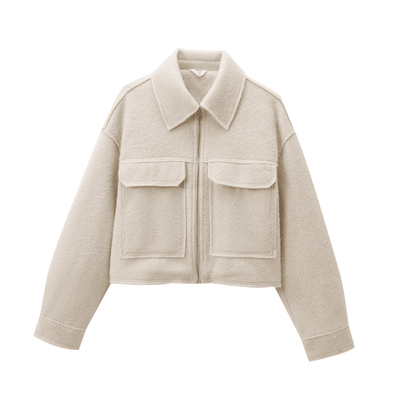Bouclé-Jacke mit Reißverschluss – Trend Herbst/Winter 2025
