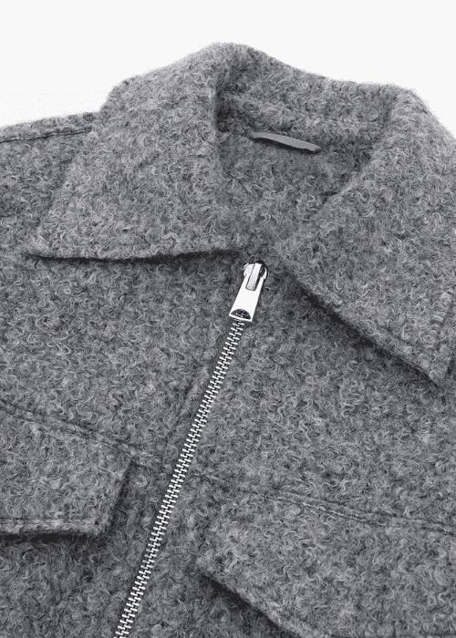 Bouclé-Jacke mit Reißverschluss – Trend Herbst/Winter 2025