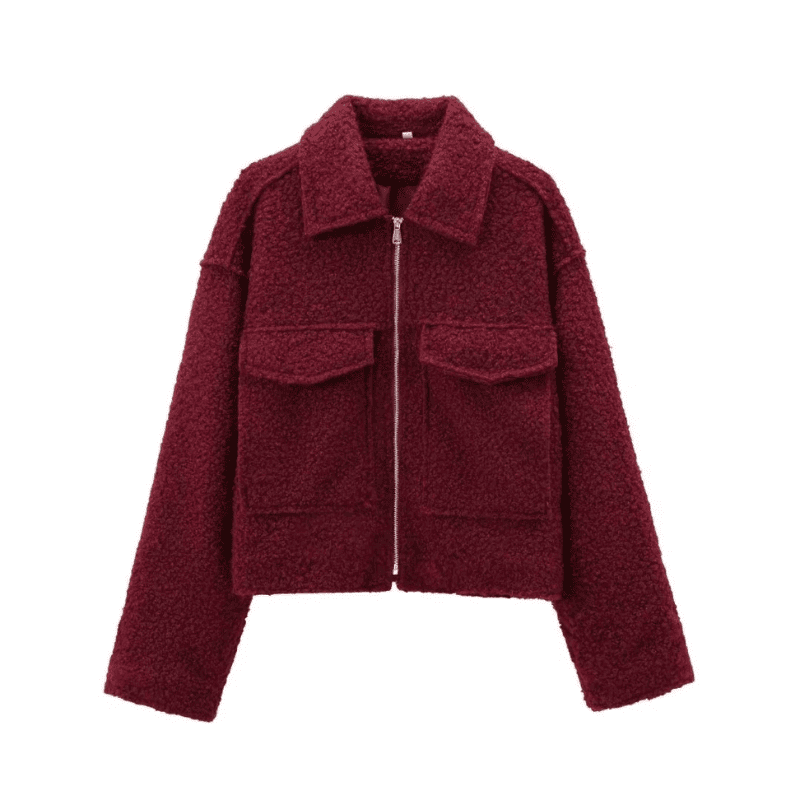 Bouclé-Jacke mit Reißverschluss – Trend Herbst/Winter 2025