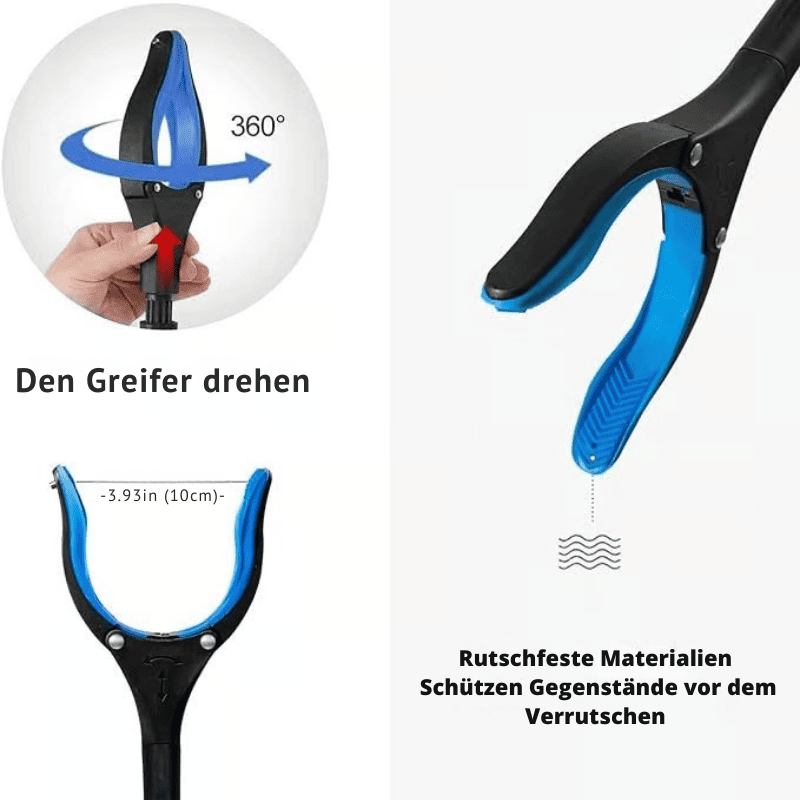 Faltbarer 360° Greifer mit Drehklaue - Mühelos erreichen