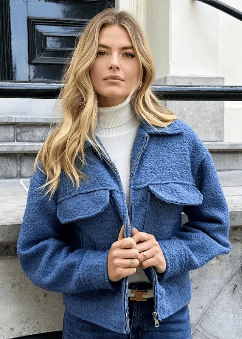 Bouclé-Jacke mit Reißverschluss – Trend Herbst/Winter 2025