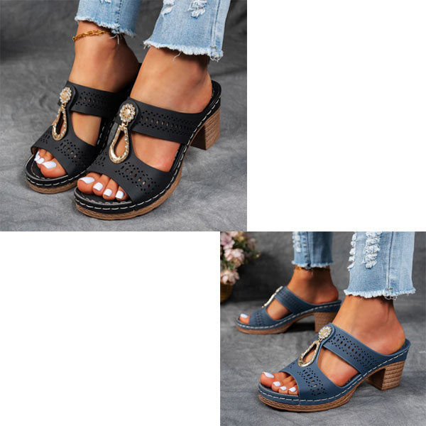 Orthopädische Sandalen mit Strass-Absatz (2 kaufen, KOSTENLOSER VERSAND)