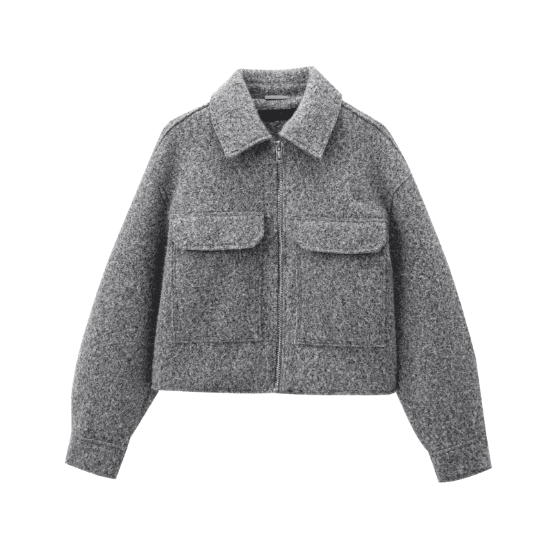 Bouclé-Jacke mit Reißverschluss – Trend Herbst/Winter 2025