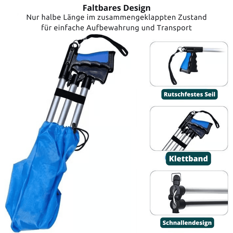Faltbarer 360° Greifer mit Drehklaue - Mühelos erreichen