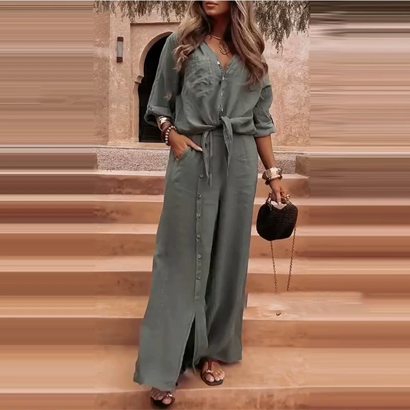 ⏳Begrenzte Zeit 50% Rabatt💥💃Elegantes 2-teiliges Set für Damen in Uni-Farbe