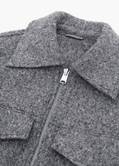 Bouclé-Jacke mit Reißverschluss – Trend Herbst/Winter 2025