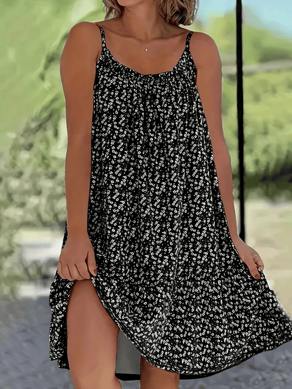 Luxe Blumenkleid mit schmalen Trägern