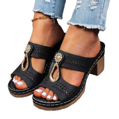 Orthopädische Sandalen mit Strass-Absatz (2 kaufen, KOSTENLOSER VERSAND)