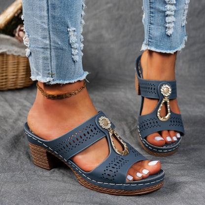 Orthopädische Sandalen mit Strass-Absatz (2 kaufen, KOSTENLOSER VERSAND)