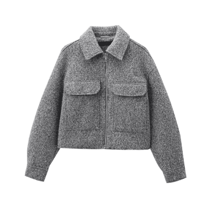 Bouclé-Jacke mit Reißverschluss – Trend Herbst/Winter 2025