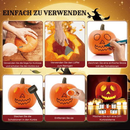 Halloween-Kürbis- und Keks-Ausstechformen – Set 7-teilig Edelstahl